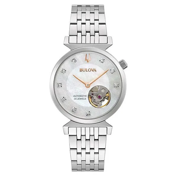 Đồng Hồ Nữ Bulova Regatta Automatic 96P222 White Dial Silver Tone Màu Bạc