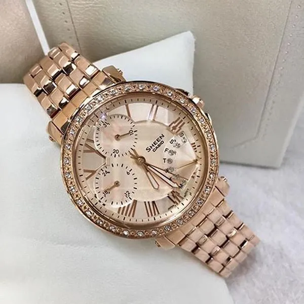 Đồng Hồ Nữ Casio Sheen Quartz SHN-3011PG-9A Women Watch Màu Vàng Hồng - Đồng hồ - Vua Hàng Hiệu