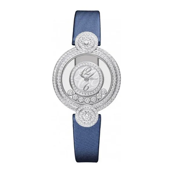 Đồng Hồ Nữ Chopard 209341-1001 Happy Diamonds 18K 29.40mm Màu Xanh Trắng