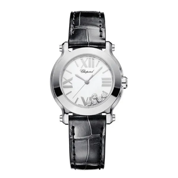 Đồng Hồ Nữ Chopard 278509-3001 Happy Sport Ii Round Diamond 30mm Màu Đen Bạc - Đồng hồ - Vua Hàng Hiệu