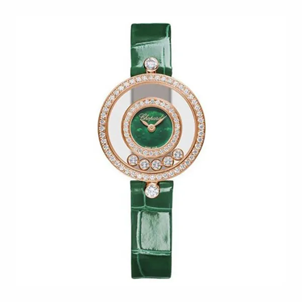 Đồng Hồ Nữ Chopard Happy Diamonds 203957-5209 Watch 26mm Màu Xanh / Vàng Hồng - Đồng hồ - Vua Hàng Hiệu