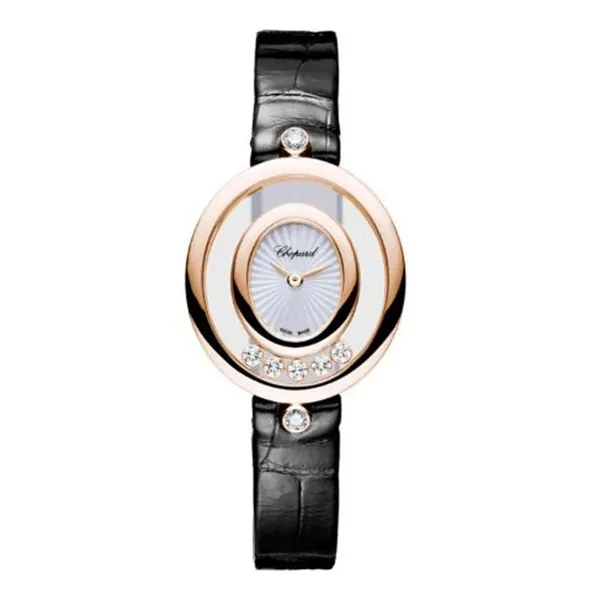 Đồng Hồ Nữ Chopard Happy Diamonds 204305-5301 Icons Màu Đen/Vàng Hồng - Đồng hồ - Vua Hàng Hiệu