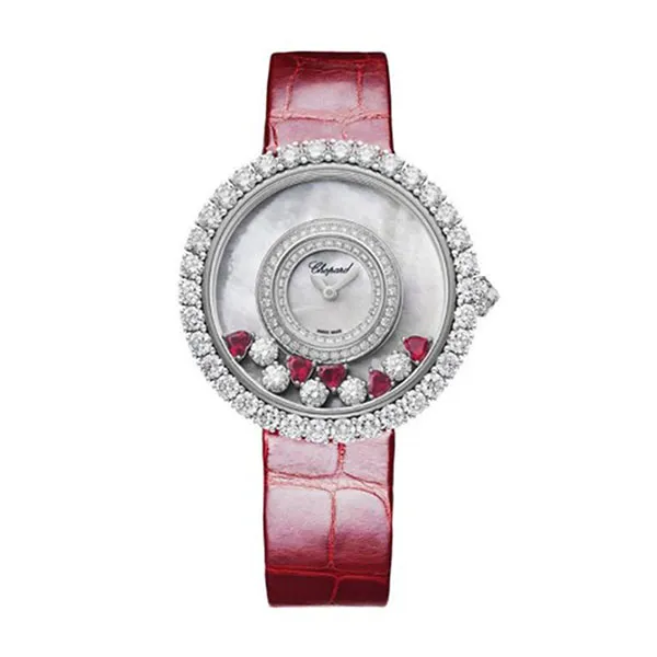 Đồng Hồ Nữ Chopard Happy Diamonds 204445-1006 Watch 38mm Màu Đỏ Trắng