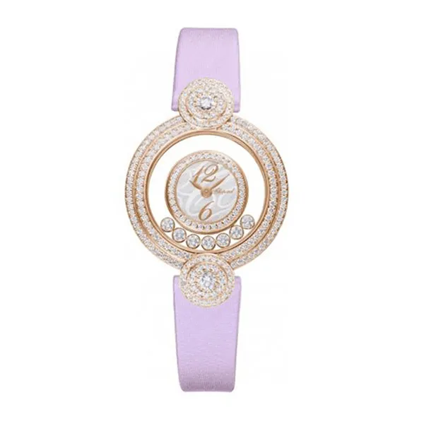 Đồng Hồ Nữ Chopard Happy Diamonds 209341-5001 18K 30mm Màu Tím / Vàng Hồng