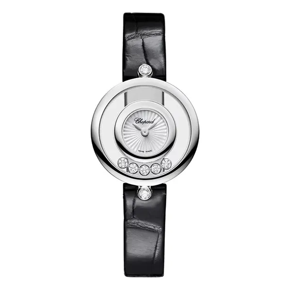 Đồng Hồ Nữ Chopard Happy Diamonds 209415-1001 Icons Watch 26mm Màu Đen Bạc