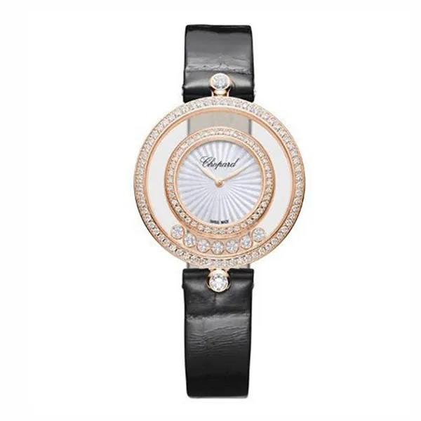 Đồng Hồ Nữ Chopard Happy Diamonds 209426-5201 Watch 32mm Màu Đen / Vàng Hồng