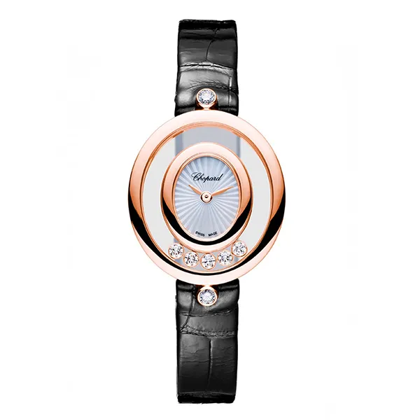 Đồng Hồ Nữ Chopard Happy Dimonds 204305-5201 Màu Đen Vàng Hồng