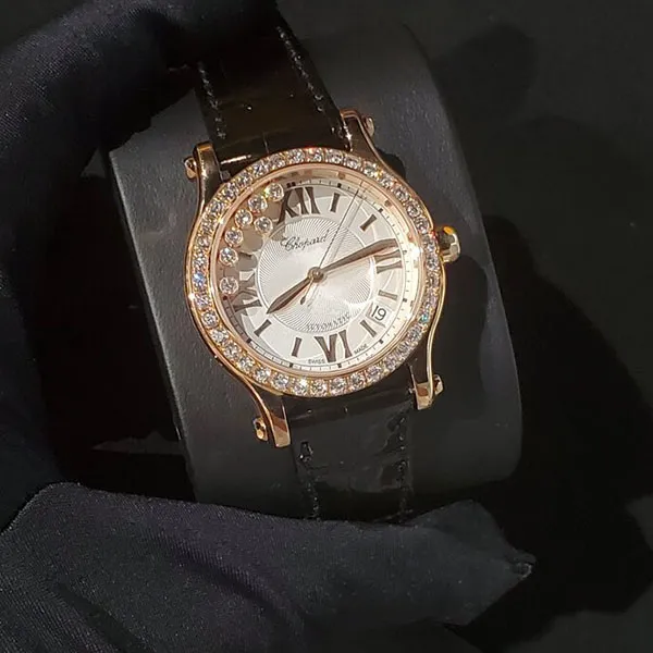 Đồng Hồ Nữ Chopard Happy Sport 274808-5003 Diamonds 36mm Màu Đen Trắng - Đồng hồ - Vua Hàng Hiệu