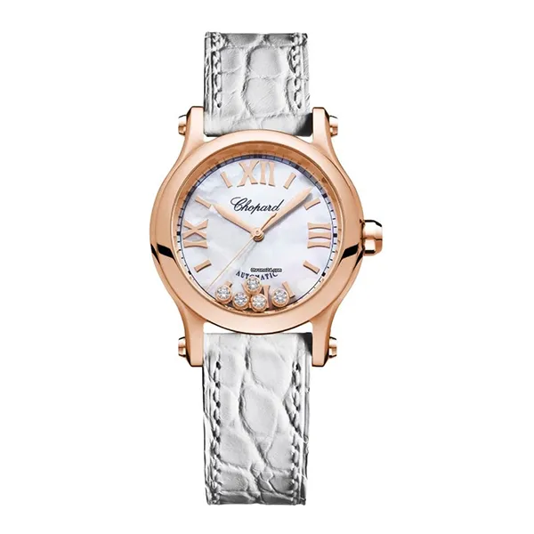 Đồng Hồ Nữ Chopard Happy Sport 274893-5009 18K Diamonds Màu Xám Vàng Hồng - Đồng hồ - Vua Hàng Hiệu
