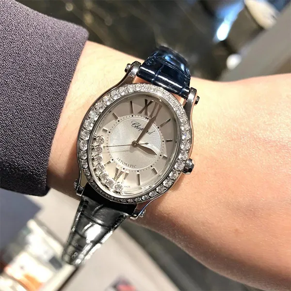 Đồng Hồ Nữ Chopard Happy Sport 278602-3003 Diamonds Màu Xanh Navy Bạc