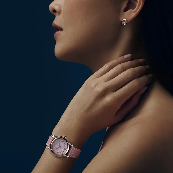Đồng Hồ Nữ Chopard Happy Sport Automatic 278573-6011 Auto 18k Diamonds 30mm Màu Hồng