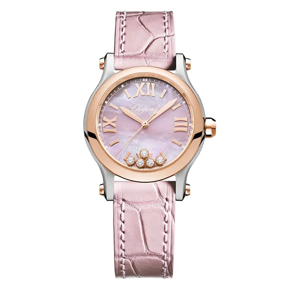 Đồng Hồ Nữ Chopard Happy Sport Automatic 278573-6011 Auto 18k Diamonds 30mm Màu Hồng