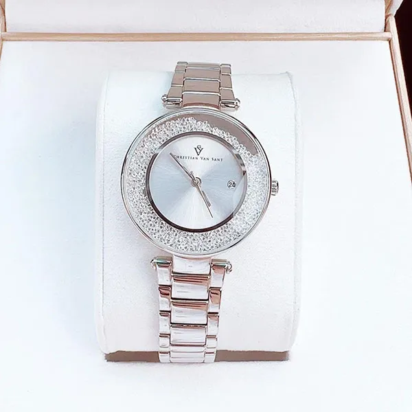 Đồng Hồ Nữ Christian Van Sant Dazzle Quartz CV1210 Màu Bạc