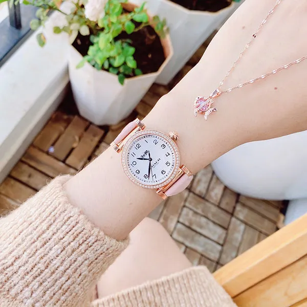 Đồng Hồ Nữ Coach Madison Leather Strap Womens Watch 14503395 Màu Vàng Hồng