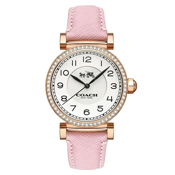 Đồng Hồ Nữ Coach Madison Leather Strap Womens Watch 14503395 Màu Vàng Hồng