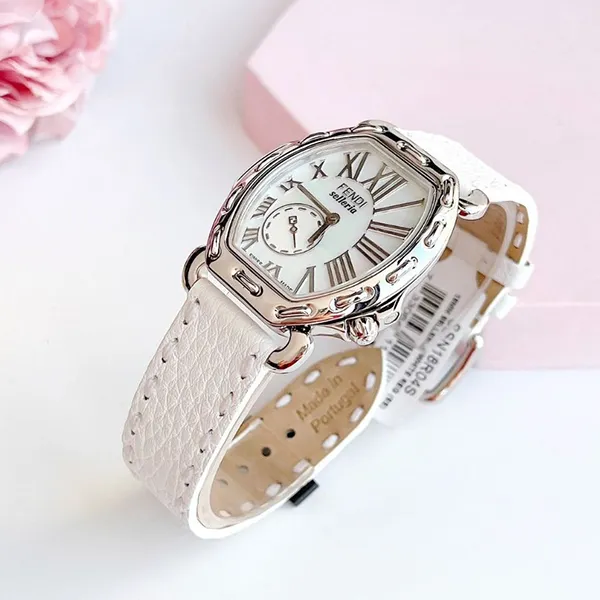 Đồng Hồ Nữ Fendi Selleria Ladies Leather Watch Màu Trắng