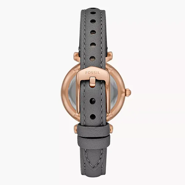 Đồng Hồ Nữ Fossil Carlie Mini Three-Hand Grey Leather Watch ES5068 Màu Xám
