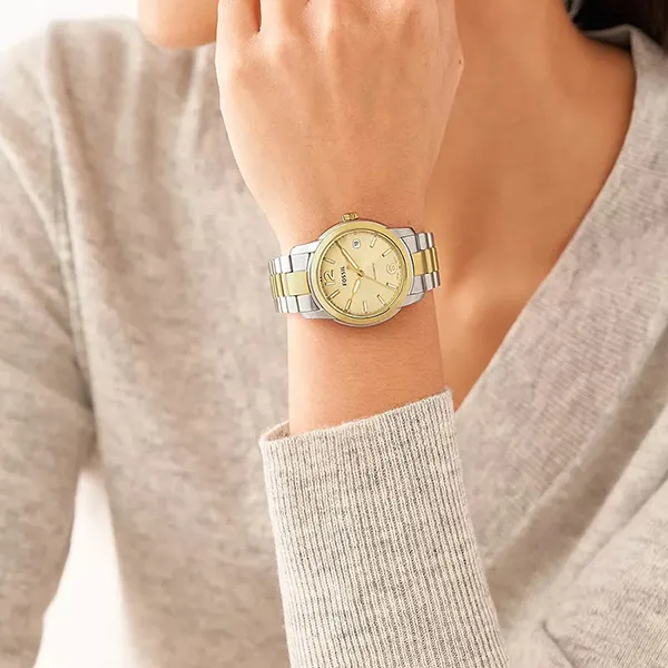 Đồng Hồ Nữ Fossil Heritage Automatic Two-Tone Stainless Steel Watch ME3228 Màu Vàng Bạc