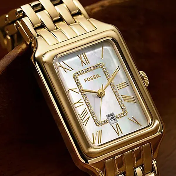 Đồng Hồ Nữ Fossil Raquel Three-Hand Date Gold-Tone Watch ES5304 Màu Vàng