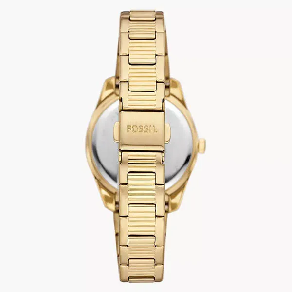 Đồng Hồ Nữ Fossil Scarlette Three-Hand Day-Date Gold-Tone Stainless Steel Watch ES5206 Màu Vàng
