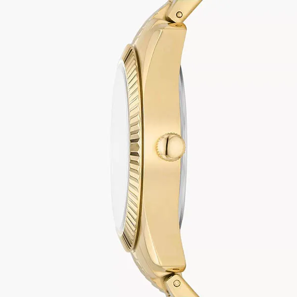 Đồng Hồ Nữ Fossil Scarlette Three-Hand Day-Date Gold-Tone Stainless Steel Watch ES5206 Màu Vàng