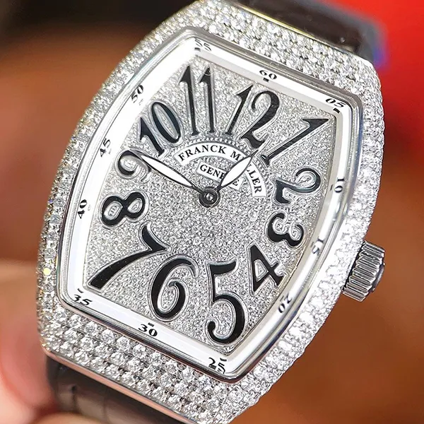 Đồng Hồ Nữ Franck Muller V32 Black Custom Diamond Màu Đen