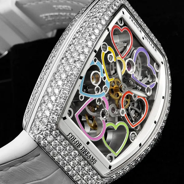 Đồng Hồ Nữ Franck Muller V32 Skeleton Diamond Flower White Màu Trắng