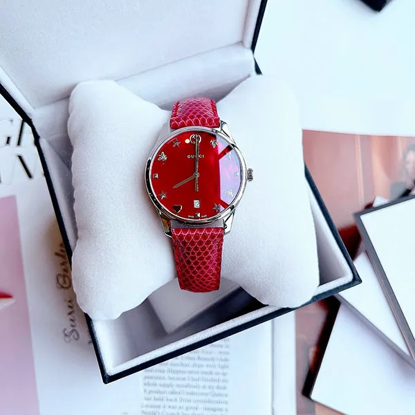 Đồng Hồ Nữ Gucci G-Timeless Red Mop Dial Red Leather YA1264041 Màu Đỏ