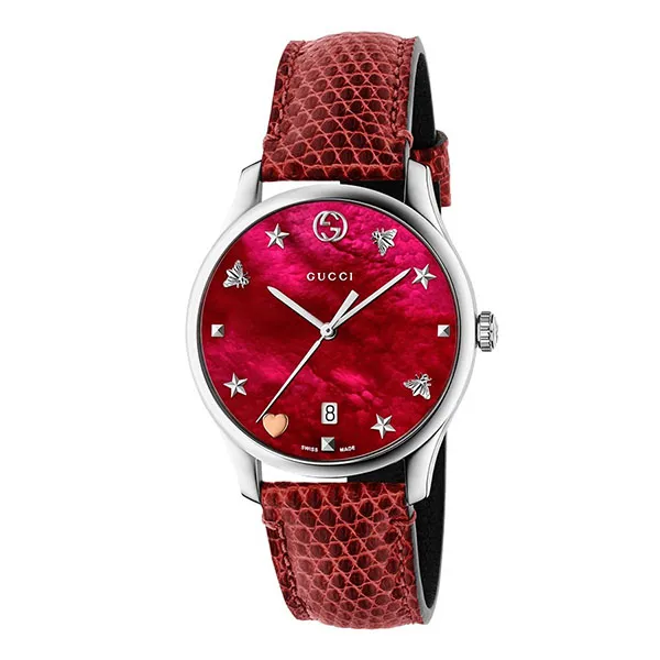 Đồng Hồ Nữ Gucci G-Timeless Red Mop Dial Red Leather YA1264041 Màu Đỏ
