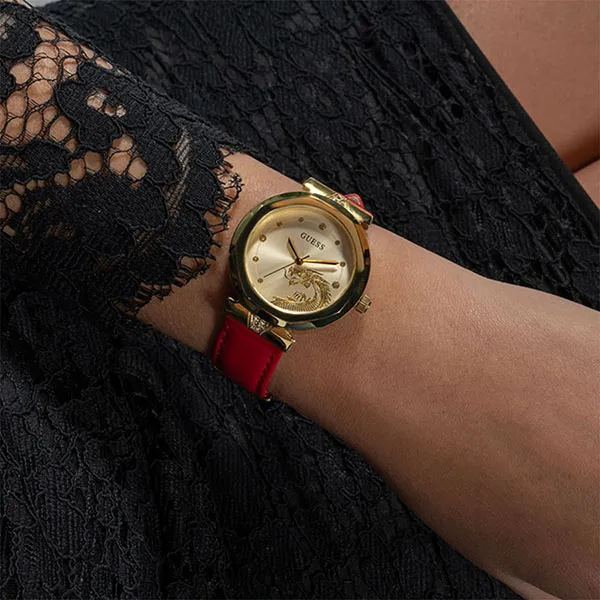 Đồng Hồ Nữ Guess Ladies Red Gold Tone Analog Watch GW0646L1 Màu Đỏ Vàng