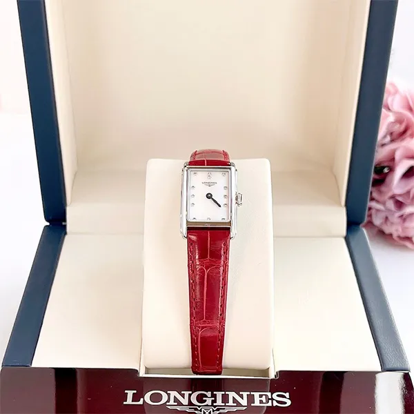 Đồng Hồ Nữ Longines Dolce Vita Red Leather Diamond Watch L5.258.4.87.5 Màu Đỏ Bạc - Đồng hồ - Vua Hàng Hiệu