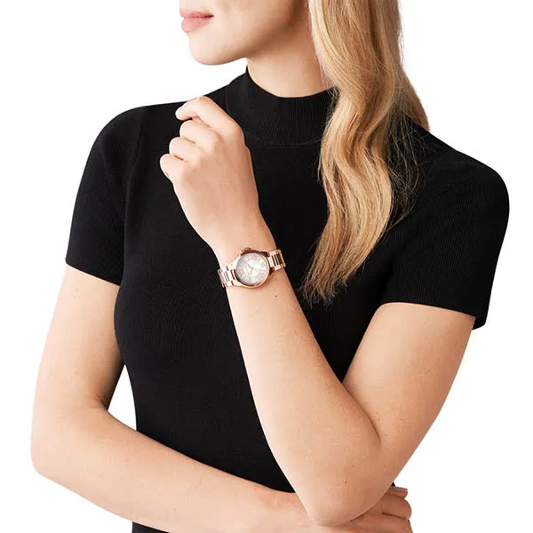 Đồng Hồ Nữ Michael Kors Camille Three-Hand Rose Gold-Tone Stainless Steel Watch MK7256 Màu Vàng Hồng - Đồng hồ - Vua Hàng Hiệu