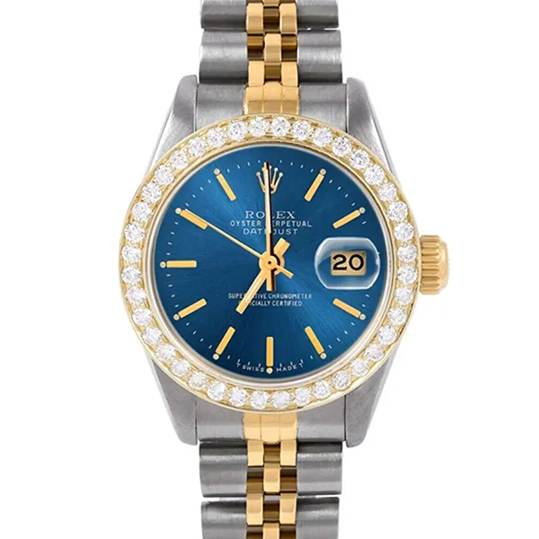Đồng Hồ Nữ Rolex Datejust Blue Stick Dial 116233 Demi Yellow Gold (Vàng - Bạc)