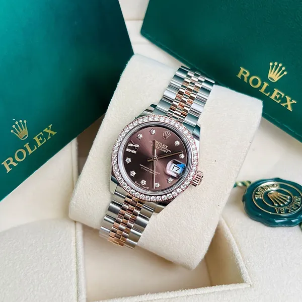 Đồng Hồ Nữ Rolex Lady Datejust 28mm Chocolate Star Diamond 279381 Màu Demi (Vàng Hồng - Bạc) - Đồng hồ - Vua Hàng Hiệu