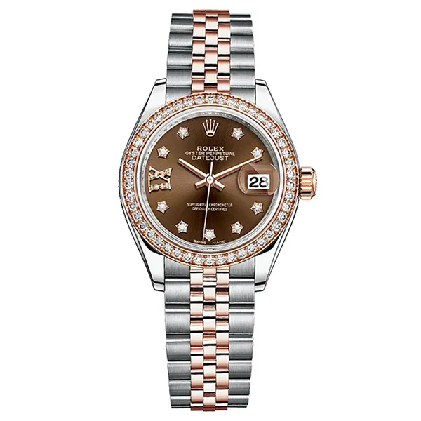 Đồng Hồ Nữ Rolex Lady Datejust 28mm Chocolate Star Diamond 279381 Màu Demi (Vàng Hồng - Bạc) - Đồng hồ - Vua Hàng Hiệu