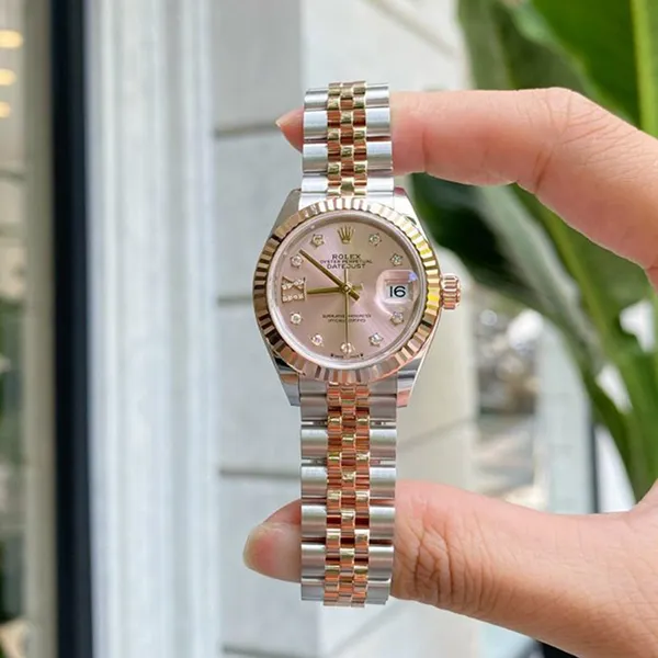 Đồng Hồ Nữ Rolex Steel And Everose Gold Datejust 28mm Fluted Bezel 279171-0002 Sundust Màu Bạc/Vàng Hồng - Đồng hồ - Vua Hàng Hiệu