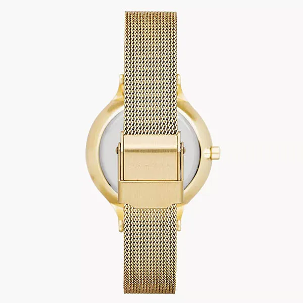 Đồng Hồ Nữ Skagen Anita Lille Gold-Tone Steel Mesh Watch SKW2150 Màu Vàng
