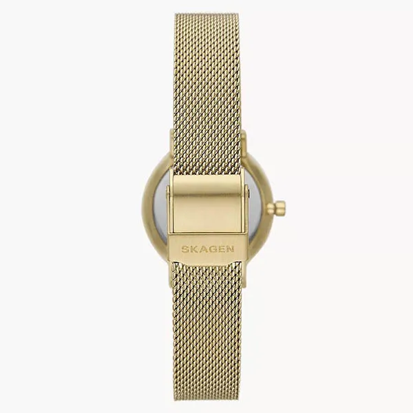 Đồng Hồ Nữ Skagen Freja Lille Two-Hand Gold Stainless Steel Mesh Watch SKW3084 Màu Vàng