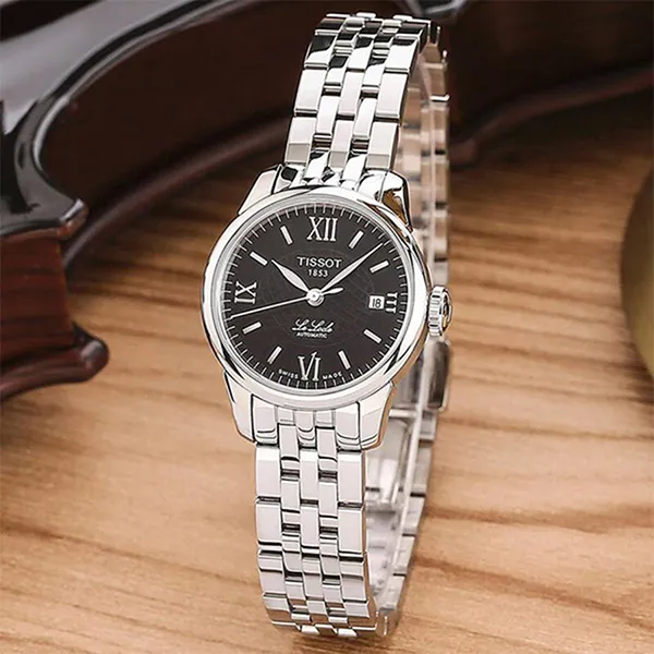 Đồng Hồ Nữ Tissot Le Locle T41.1.183.53 Swiss Watch 25mm Màu Đen Bạc