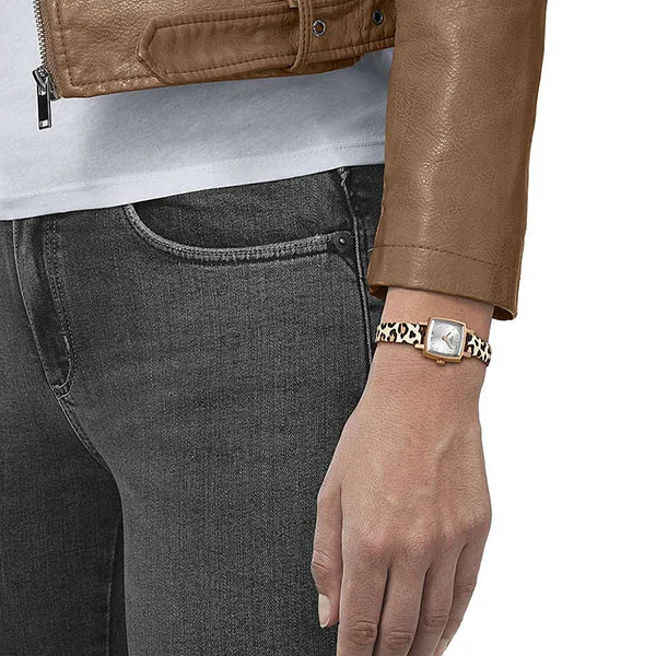 Đồng Hồ Nữ Tissot Lovely Diamond Animal Print Two Tone Leather Strap T0581093703600 Màu Be Bạc - Đồng hồ - Vua Hàng Hiệu