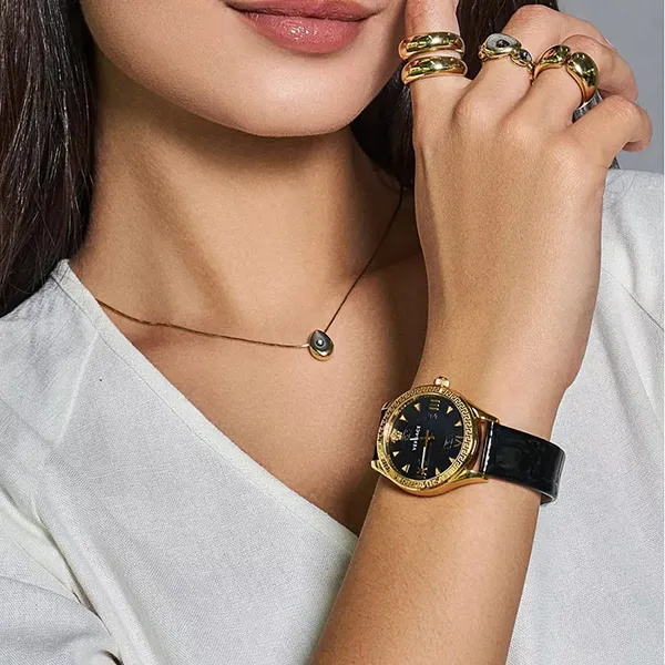 Đồng Hồ Nữ Versace Hellenyium Lady Watch VE2S00222 Màu Đen Vàng