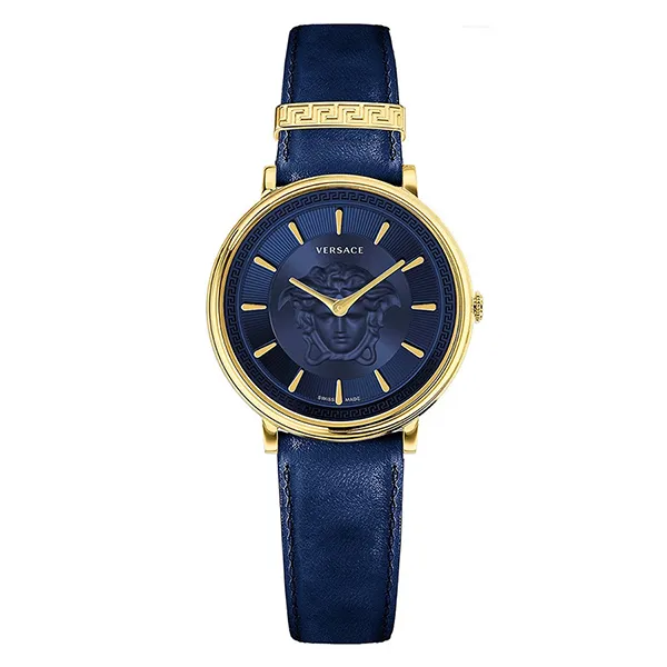 Đồng Hồ Nữ Versace V-Circle Lady Gold Blue Leather Watch VE8103721 Màu Xanh Dương - Đồng hồ - Vua Hàng Hiệu