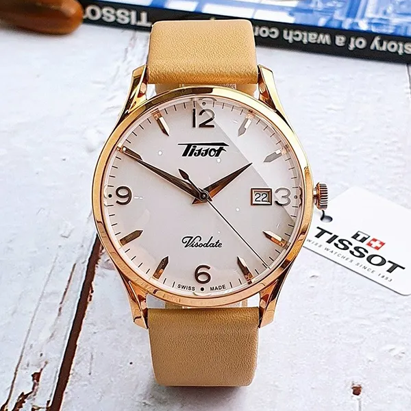 Đồng Hồ Tissot Heritage Visodate Silver Opalin Dial Watch T118.410.36.277.01 Màu Be