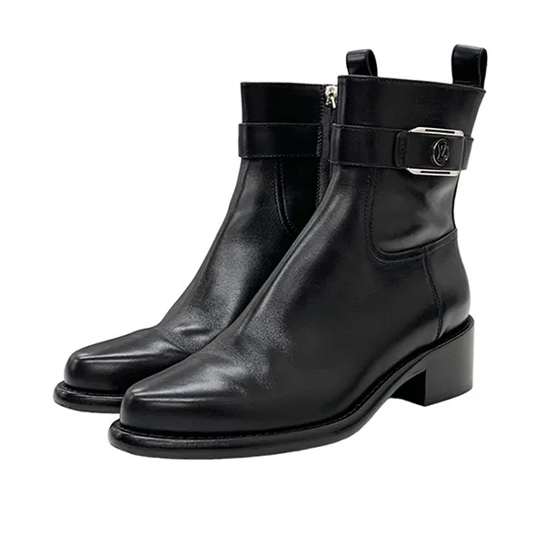 Giày Boot Nữ Louis Vuitton LV Ankle Boots Short Shoes Waist Side Line Leather Màu Đen Size 36 - Giày - Vua Hàng Hiệu