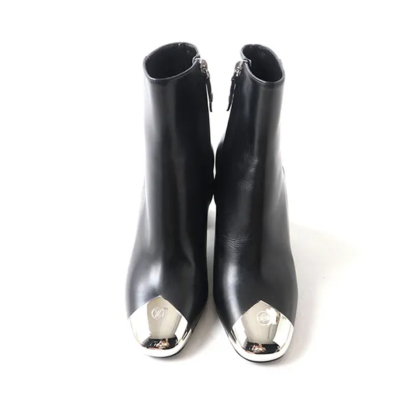Giày Boot Nữ Louis Vuitton LV MA0290 Chunky Heel Side Zip Ankle Màu Đen Size 36