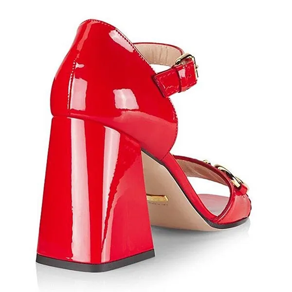 Giày Cao Gót Nữ Gucci Baby Buckle Horsebit Ankle-Strap Sandals Red Màu Đỏ Size 35 - Giày - Vua Hàng Hiệu