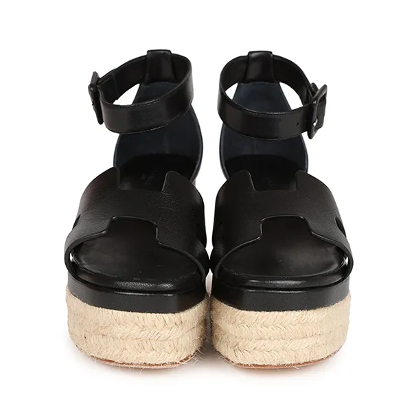 Giày Cao Gót Nữ Hermès Elda Espadrilles Sandal Màu Đen Size 39 - Giày - Vua Hàng Hiệu