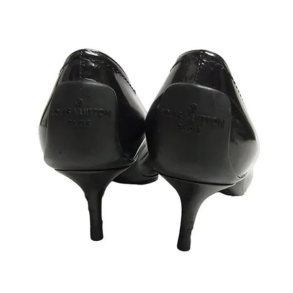 Giày Cao Gót Nữ Louis Vuitton LV Patent Leather Hardware Pump Black Màu Đen Size 37.5