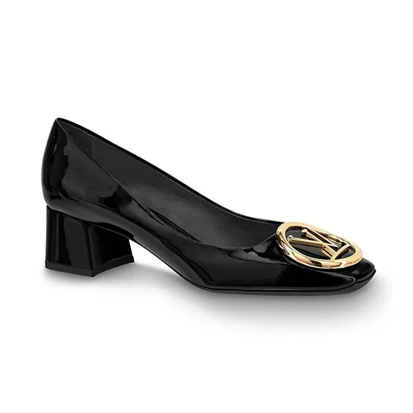Giày Cao Gót Nữ Louis Vuitton LV Patent Madeleine Pumps Heels Màu Đen Size 37.5
