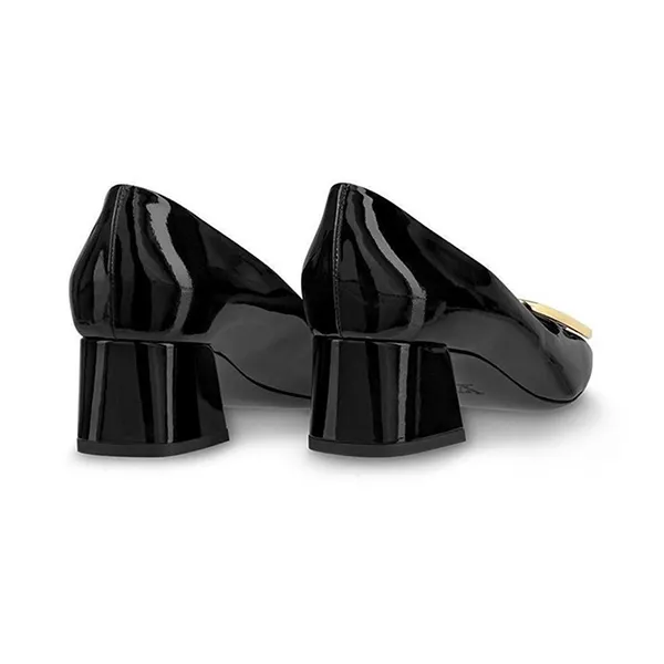Giày Cao Gót Nữ Louis Vuitton LV Patent Madeleine Pumps Heels Màu Đen Size 37.5